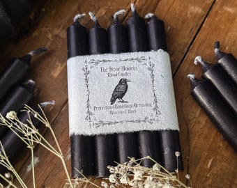 Unscented Black Spell Candles, 4" Black Chime Candles, Witch Candles, Ritual Candle, Bulk Candles, Protection, Grounding
