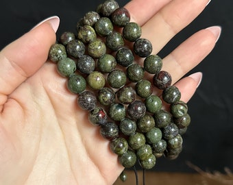 10mm Dragons Blood Jasper ADJUSTABLE Bracelet, Crystal Beaded Bracelet, Chakra Jewelry, Mother of Dragons, Strength, Courage