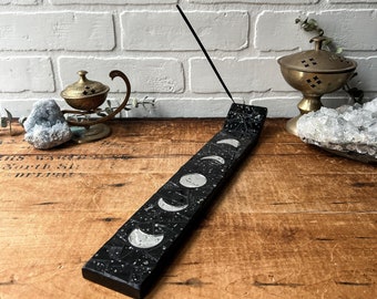 Mosaic Moon Phase Incense Holder - Witchy Decor - Ritual Tools - Mosaic Incense Burner - Mirrored Glass Mosaic