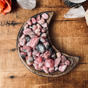 Rhodochrosite Crystal 5 Tumbled Rhodochrosite Stones - Tumbled Stones - Polished Stones - Healing Crystals  - Metaphysical - Witchy Decor