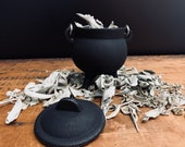 Black Cauldron - Black Cast Iron Cauldron -Metaphysical - Witchy Decor - Ritual - Incense Holder - Altar - Black Bowl -