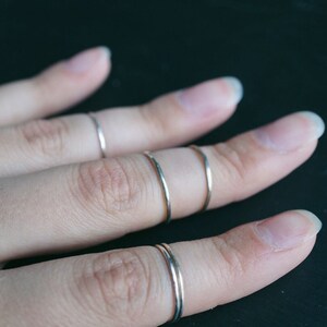 Sterling Silver Midi Rings Minimalist Ring Set Hippie Rings Stacking Rings Simple Ring Witchy Rings Plain Band image 2