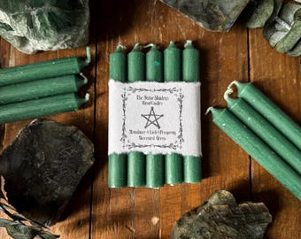 Green Unscented Spell Candles, 5" Green Chime Candles, Witch Candles, Ritual Candle, Bulk Candles, Money, Luck, Abundance