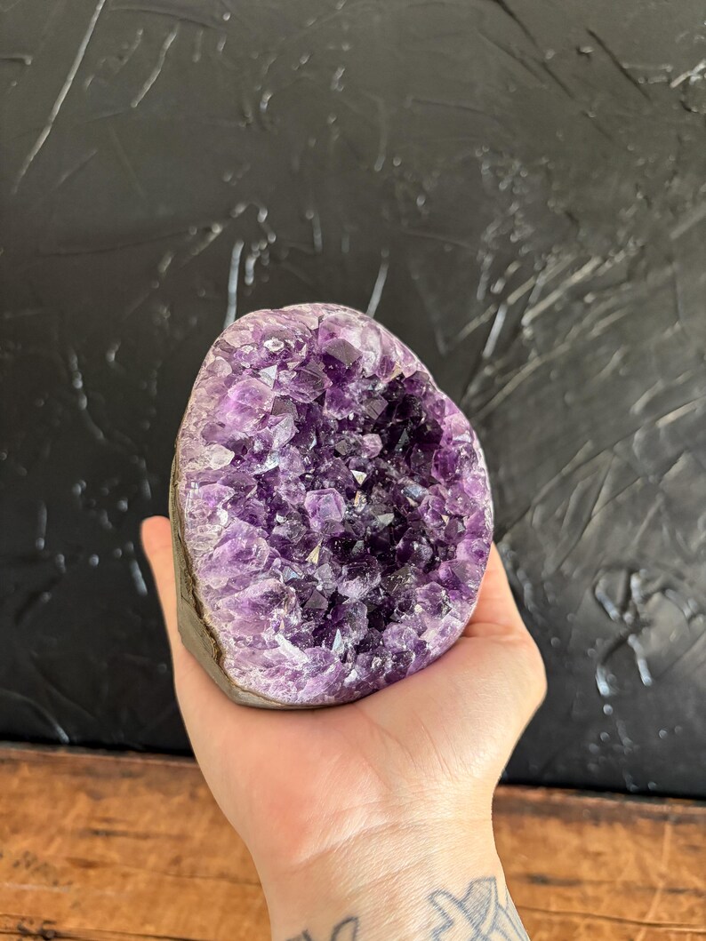 Raw Amethyst Geode Crystal Clusters - Witchy Decor - Amethyst Cluster - Boho Room Decor - Chakra Crystal Birthstone image 11