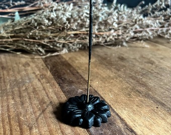 Flower Incense Holder, Incense Burner, Meditation Ritual Tools, Home Cleanse, Black Trinket Dish, Witchy Decor, Sacred Space