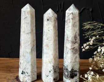 Rainbow Moonstone Crystal Tower – Healing Stone Point