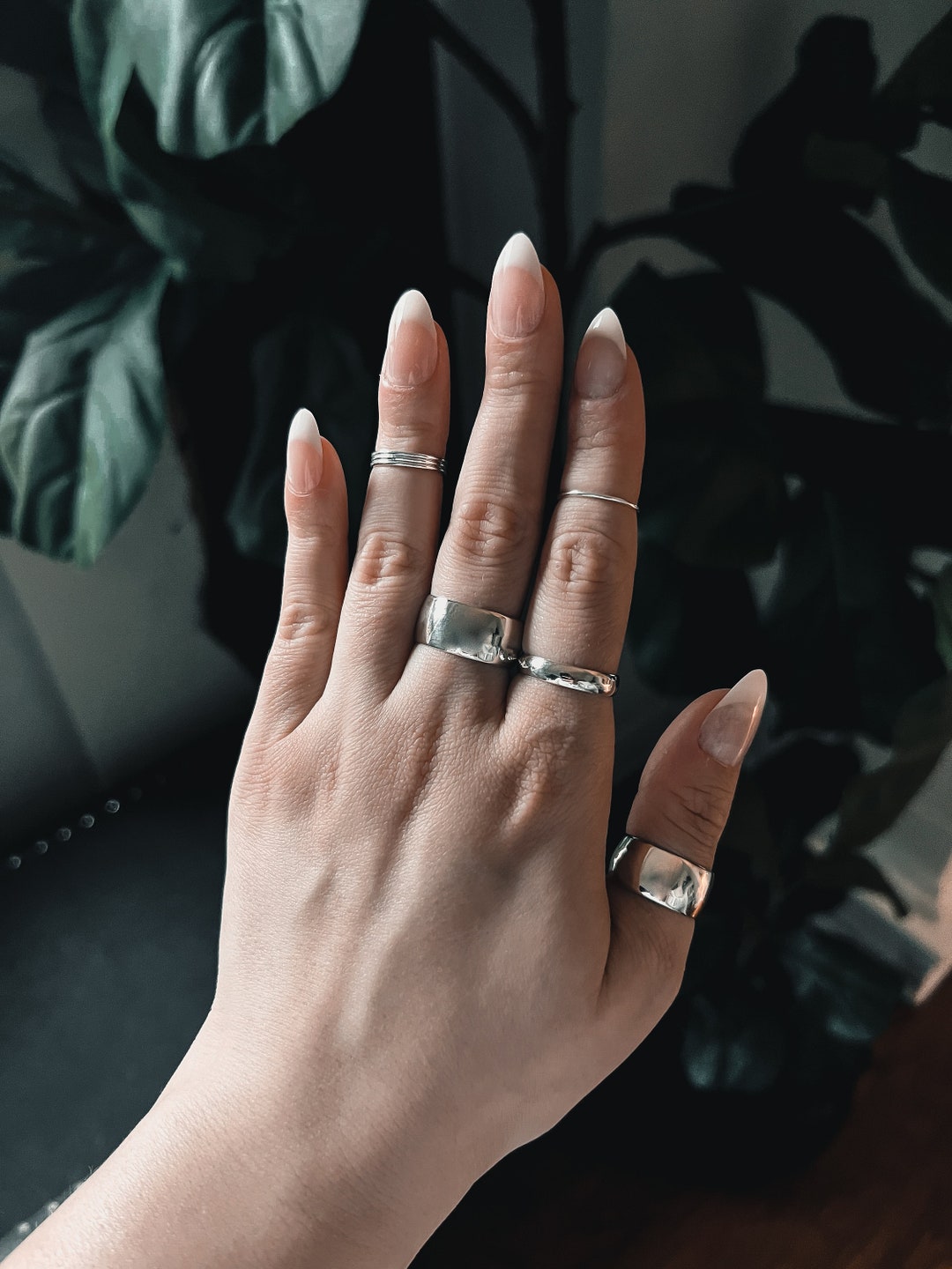 Extra Low Rings Extra Wide Sterling Silver Ring Low Dome Silver Band Secret Message ...