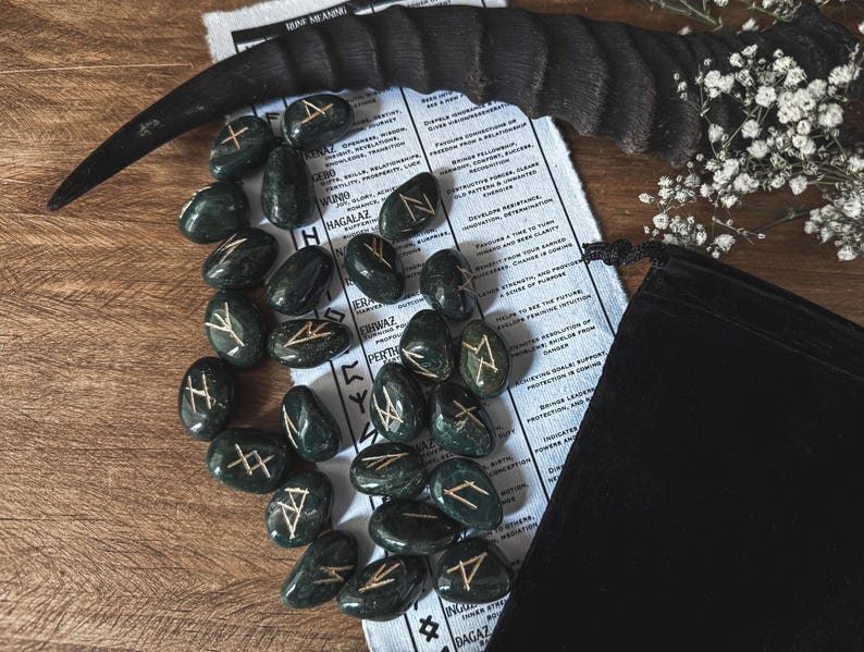 Bloodstone Crystal Rune Set from The Stone Maidens.