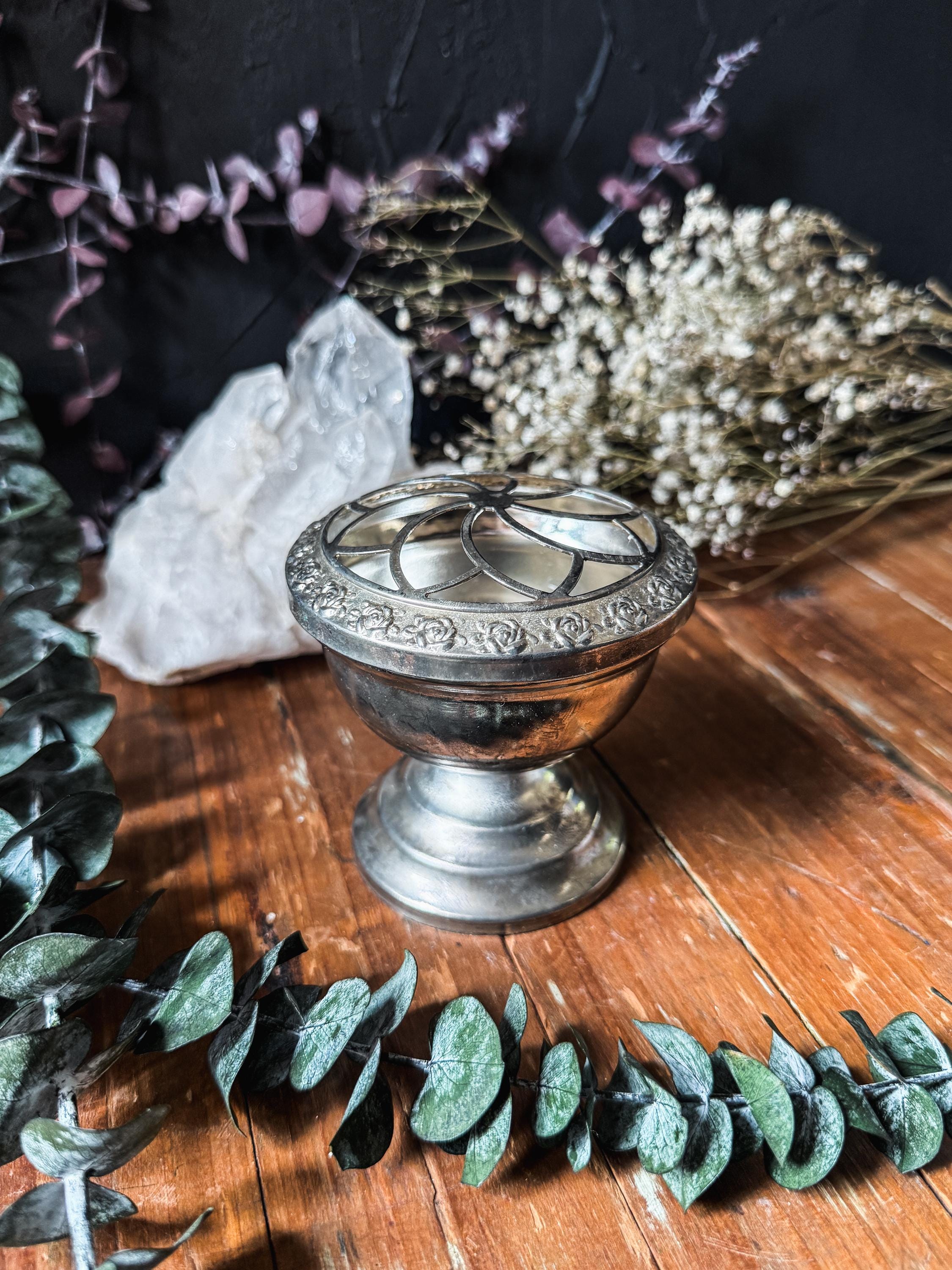 Vintage Silver Plated Incense Holder: Witch Altar Ritual Tool - Etsy