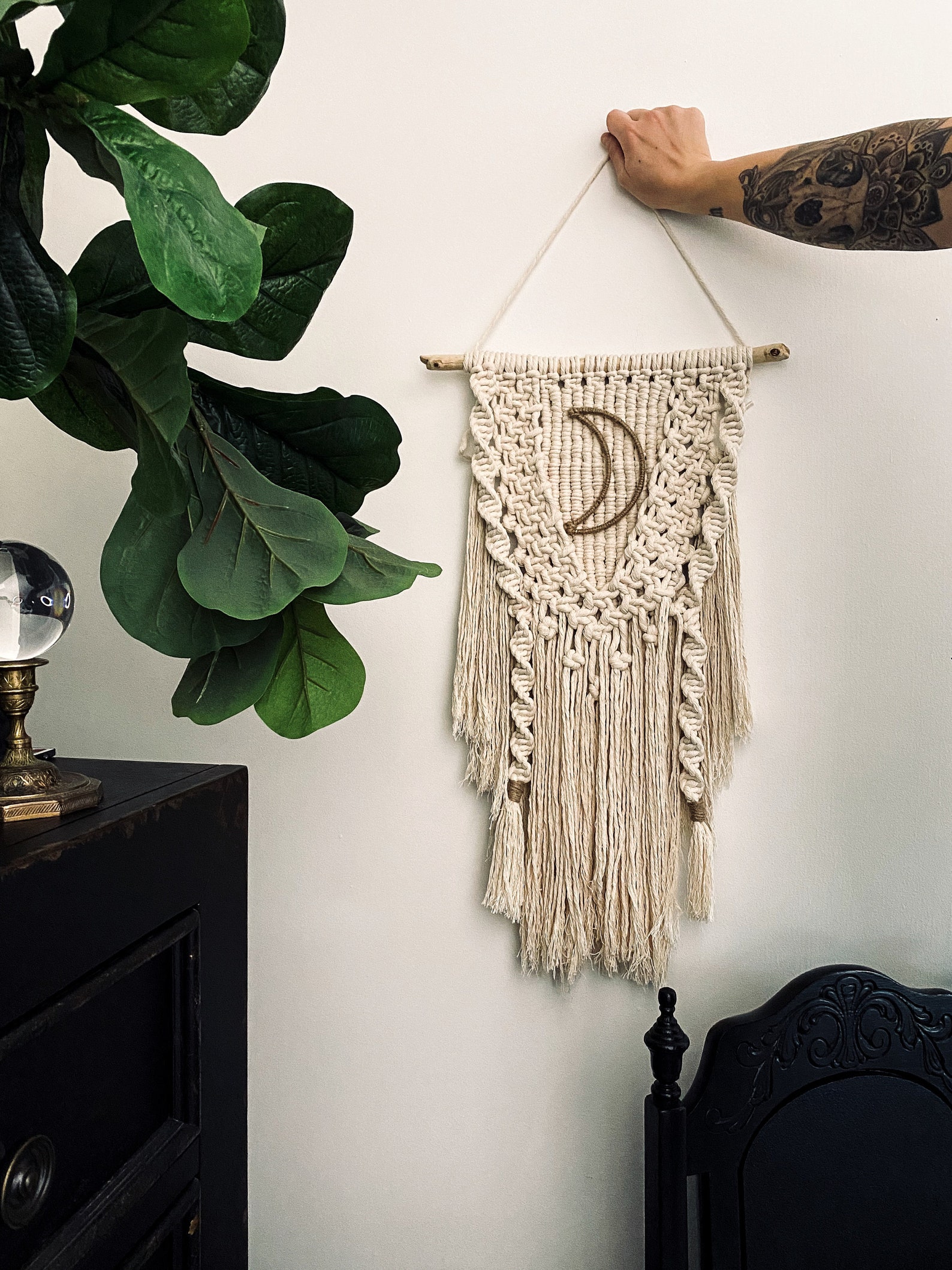 Macrame Moon Wall Hanging Macrame Wall Hanging Moon Decor Etsy