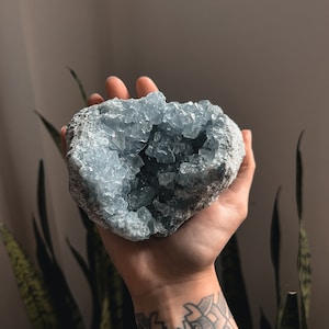 Celestite Geode Cluster  - Celestite Cluster - Crystal Gift - Crystal Decor - Raw Stones - Crystal Geode - Witchy Decor - Raw Celestite