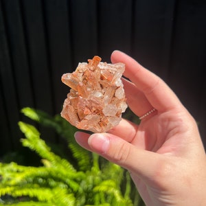 Tangerine Hematoid Quartz Cluster, Tangerine Quartz, Healing Crystals, Natural Formation Stone