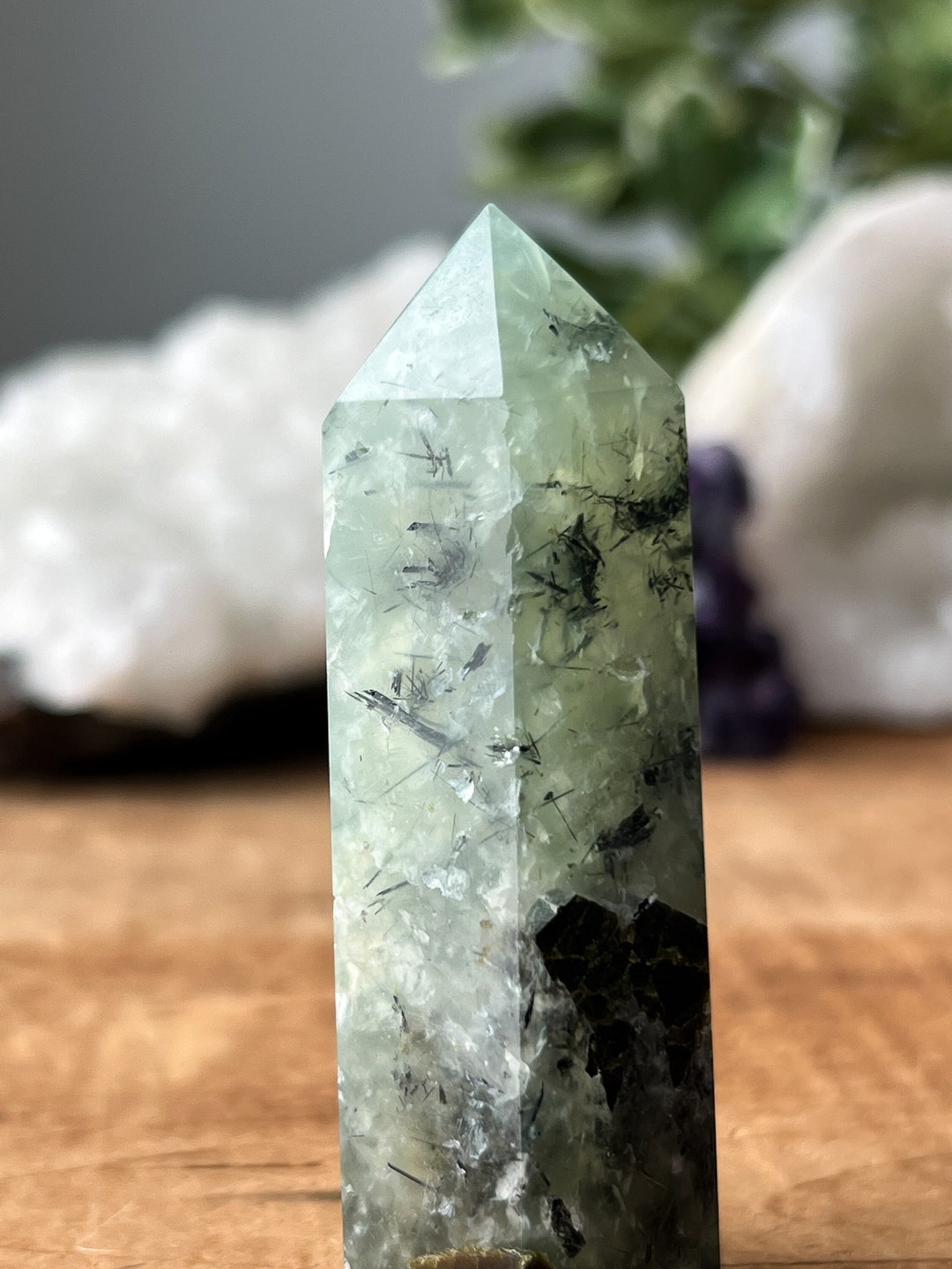 Natural Prehnite Tower Prehnite Tower With Epidote and - Etsy