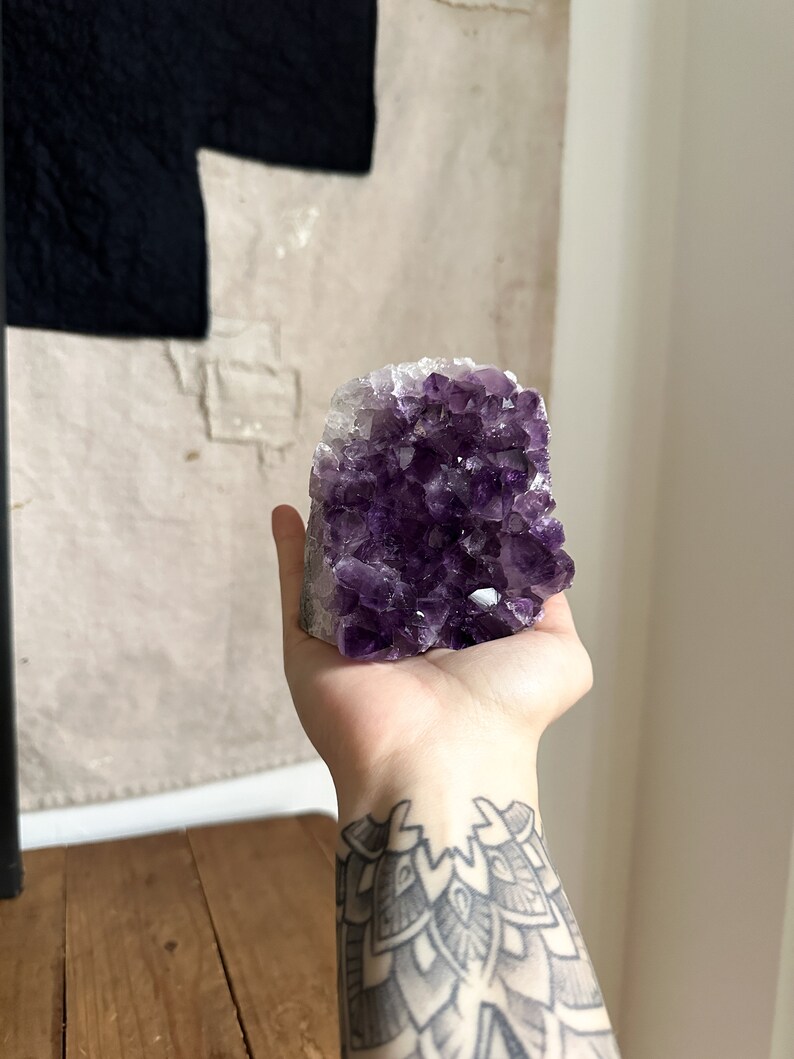 Dark Amethyst Cluster Witchy Decor Raw Amethyst Geode Purple Crystal Clusters Mineral Specimen Sacred Space Altar image 7