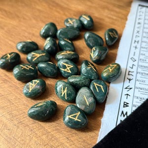 Bloodstone Rune Set from The Stone Maidens. A wonderful divination tool for your rituals.