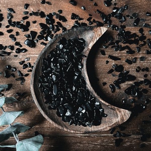 Schwarzer Obsidian Kristall Chips, Mini Trommelsteine, Kleine Schwarze Kristall Chips, Altar Dekoration, Ungebohrte Schüttung