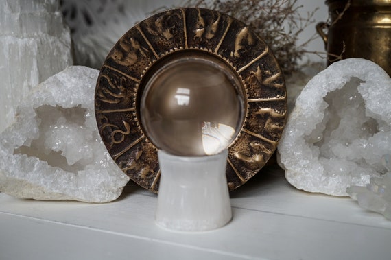 Selenite Crystal Ball Stand - Moon Crystal - Selenite - Crystal Decor - Witchy Decor - Selenite Sphere Stand - Crystal Altar