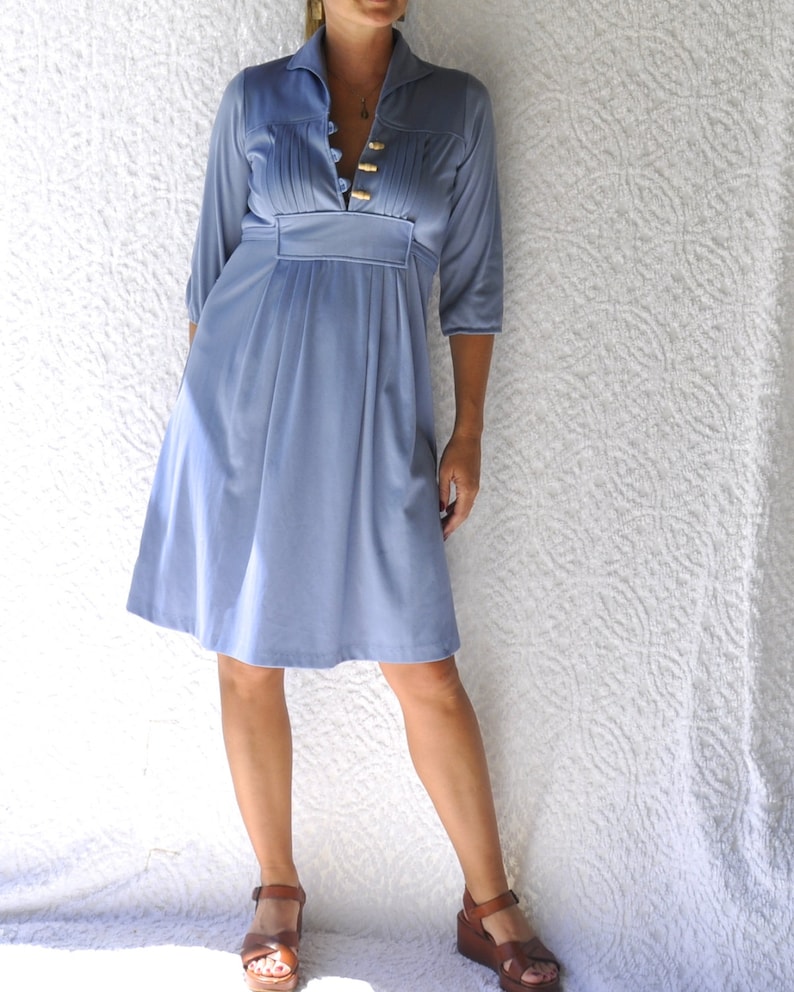 1970s Mod Day Dress Blue Empire Waist Dress. 1970s Boho Etsy 1970s Mod Day Dress Blue Empire Waist Dress. 1970s Boho Etsy