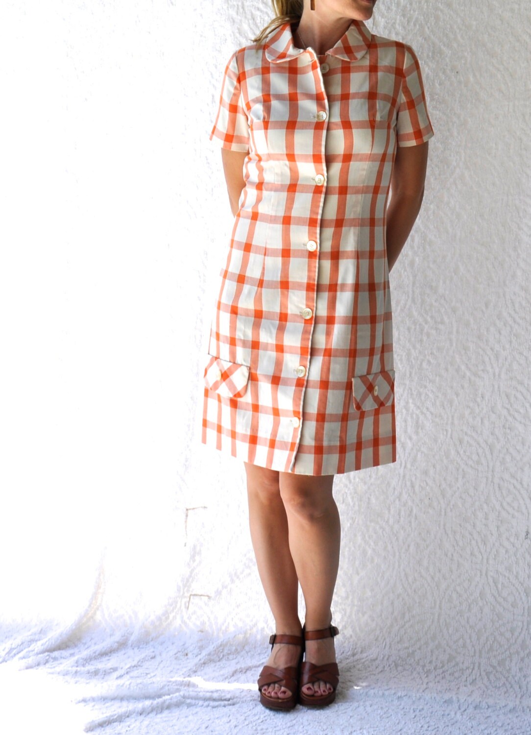 orange checkered dress