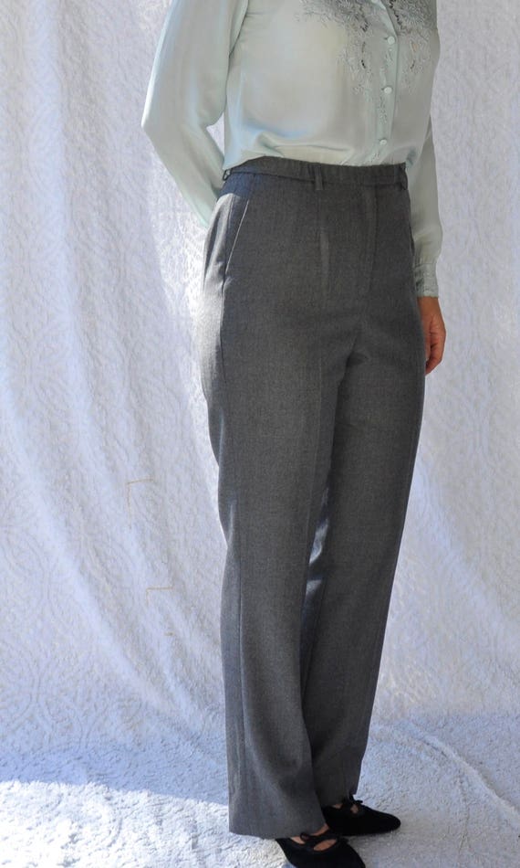 最安価格 90s vintage wool gray slacks 2tuck 古着 - スラックス