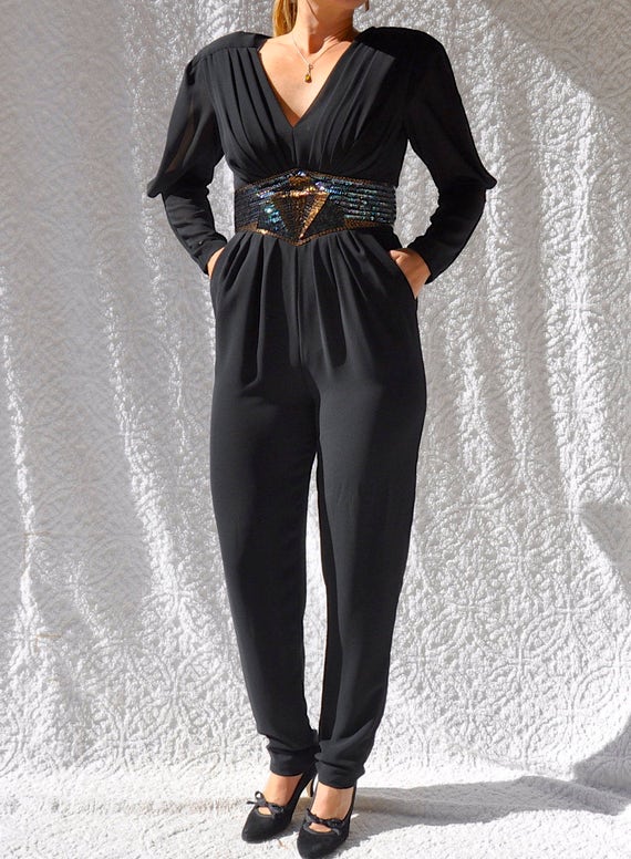 designer black jumpsuit
