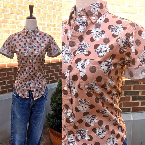 Vintage Gitman Bros. Shirt Polka Dot Whimsical Pri