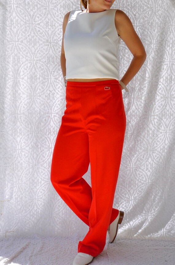 red lacoste trousers