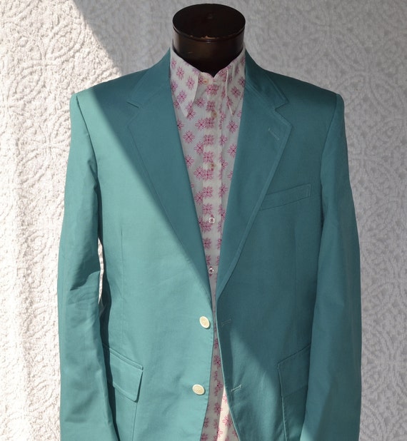 men's teal suit jacket