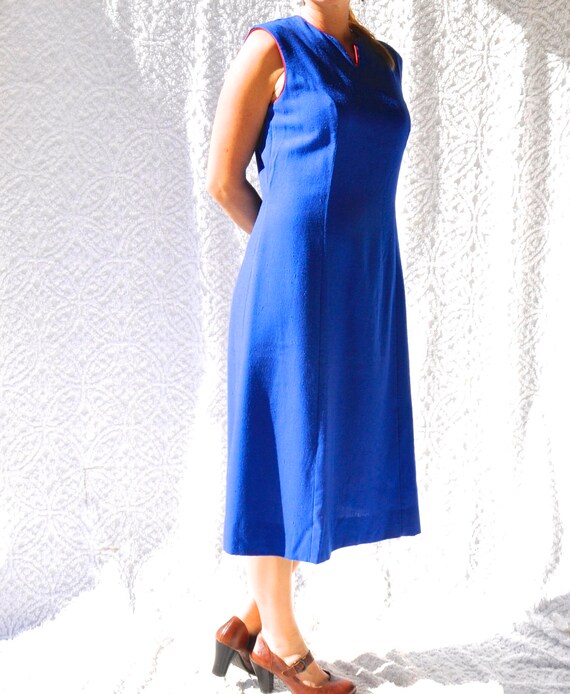 cobalt blue shift dress