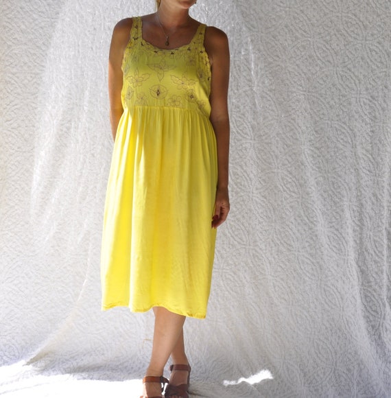 yellow lace sundress