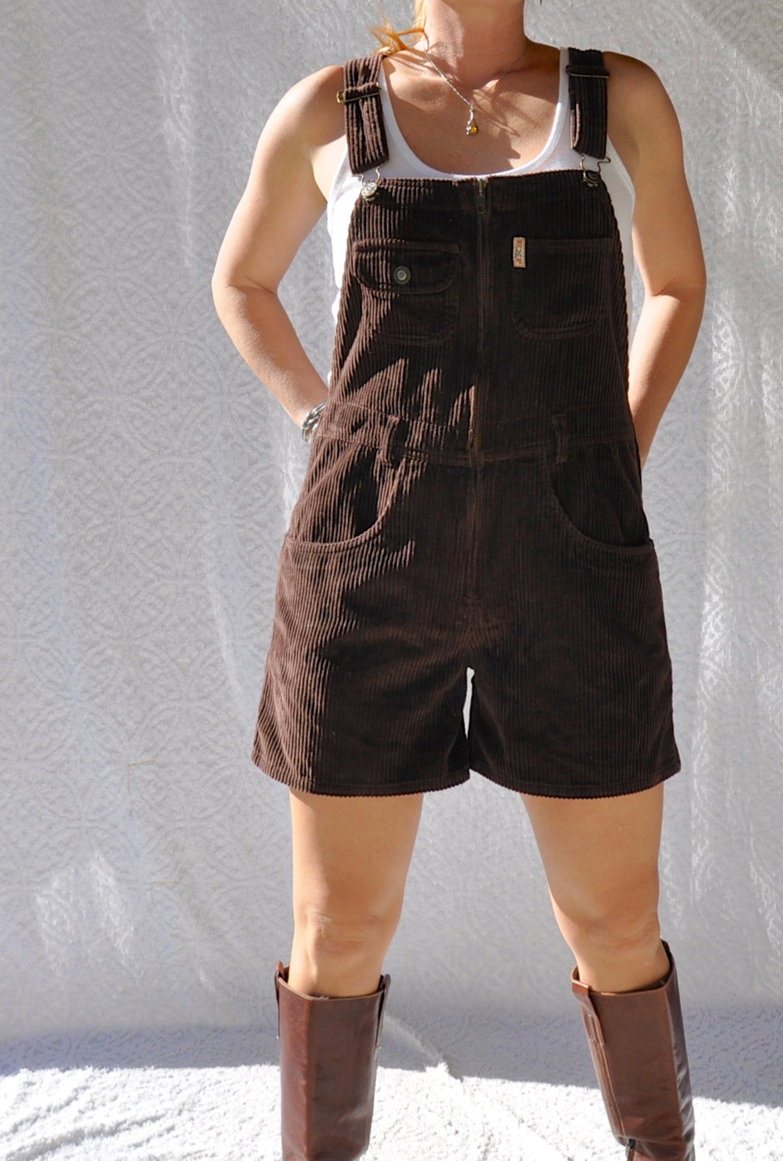Brown Corduroy Overall Shorts Preppy 90s Express Romper. Etsy