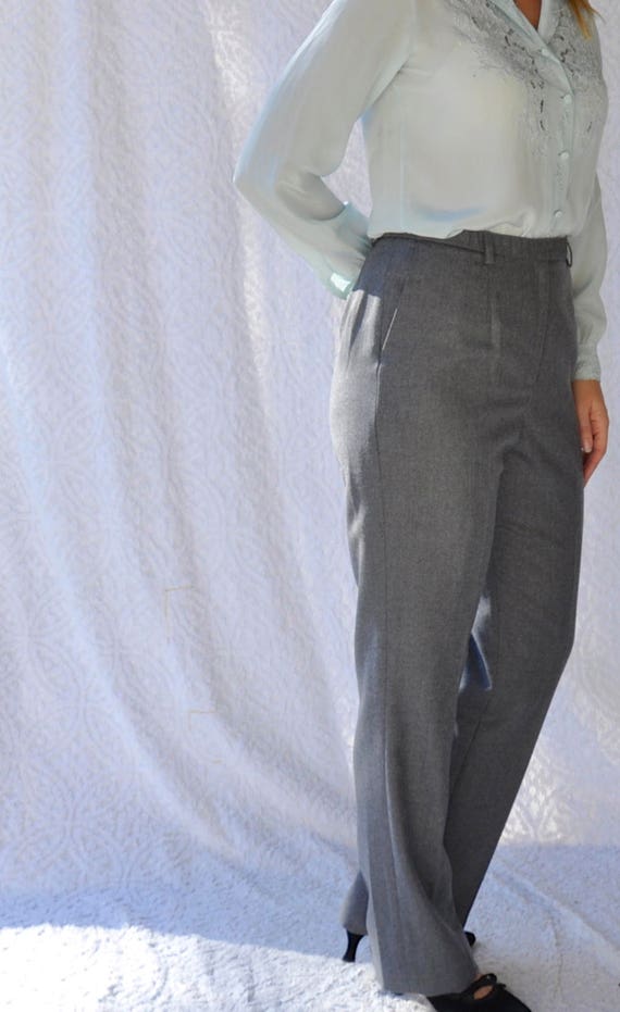 最安価格 90s vintage wool gray slacks 2tuck 古着 - スラックス