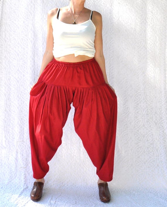 Red harem trousers Clearance