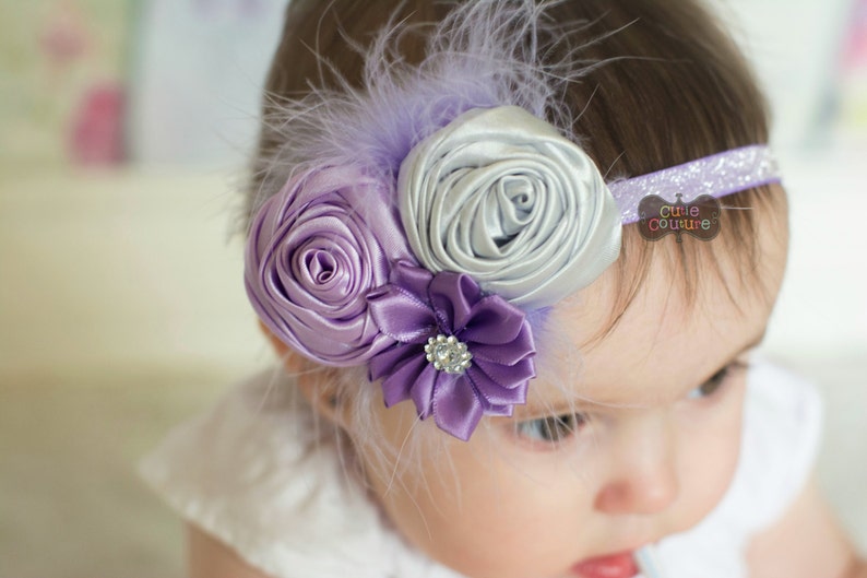 MORE COLORS-BOUTIQUE Style-Shabby Chic-Aqua-Pink-Baby Girl-Elastic Headbands-Infant Headband Sets-Baby Bands-Glitter-Feather Headbands