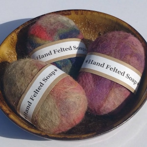 Felted wool soap, 3 bars, Oregon made, Pacific Northwest gift