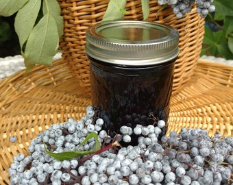 Elderberry Jelly, 8 oz. jar Handcrafted, small batch, hand picked elderberries, Oregon, Pacific Northwest