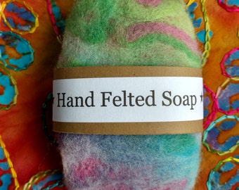Felted soap, one bar, hand felted soap, Oregon, Pacific Northwest