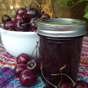 Black Cherry and Almond jam, Naturally grown, 8 oz jar, Oregon, Pacific Northwest