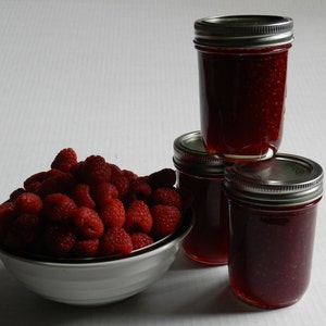 Organic Red Raspberry Jam, Handcrafted, Hand picked, Small batch,  Heritage raspberries, with seeds, Oregon, Pacific Northwest