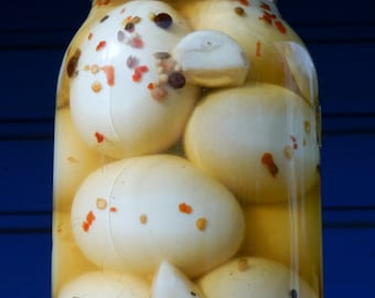 Spiced Pickled Eggs, Auntie Mamie's Spiced Pickled eggs, Naturally grown,Pacific Northwest, Oregon