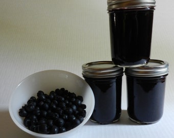 Salal Berry Jam, 8 oz. jar, Hand made, Native Berry Jam, Falls City, Oregon Pacific Northwest,