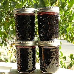 Wild Mountain Huckleberry Jam,1 (one) 8oz jar,  small batch, hand picked wild crafted huckleberries, Oregon made, Pacific Northwest jams