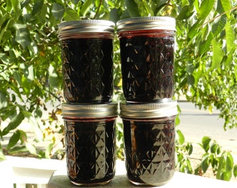 Wild Mountain Huckleberry Jam,1 (one) 8oz jar,  small batch, hand picked wild crafted huckleberries, Oregon made, Pacific Northwest jams