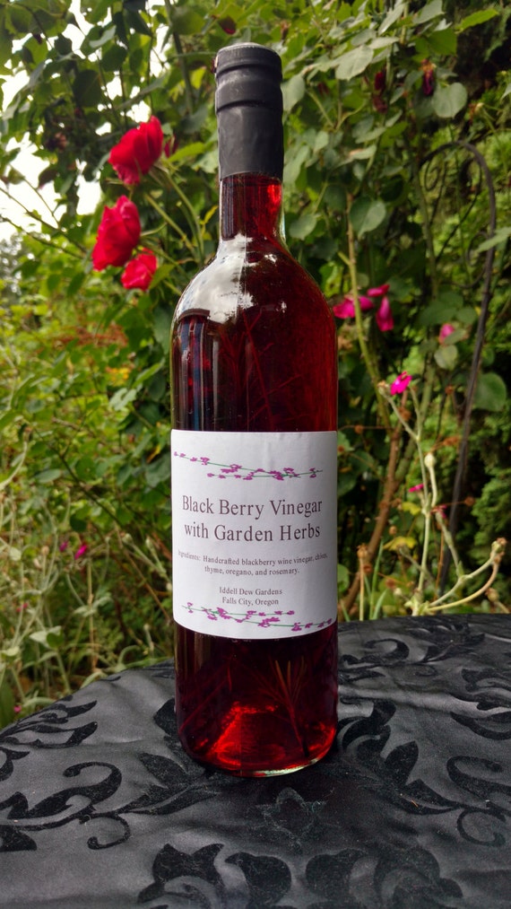 Items similar to Blackberry Vinegar with Garden Herbs, Oregon, Pacific