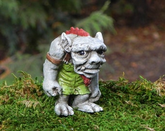 Miniature Troll Figurine Harley, miniature sign, fairy garden miniatures, fairy garden accessories
