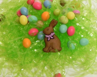 Miniature Easter Chocolate Bunny Made of Acrylic Flat Back | Etsy