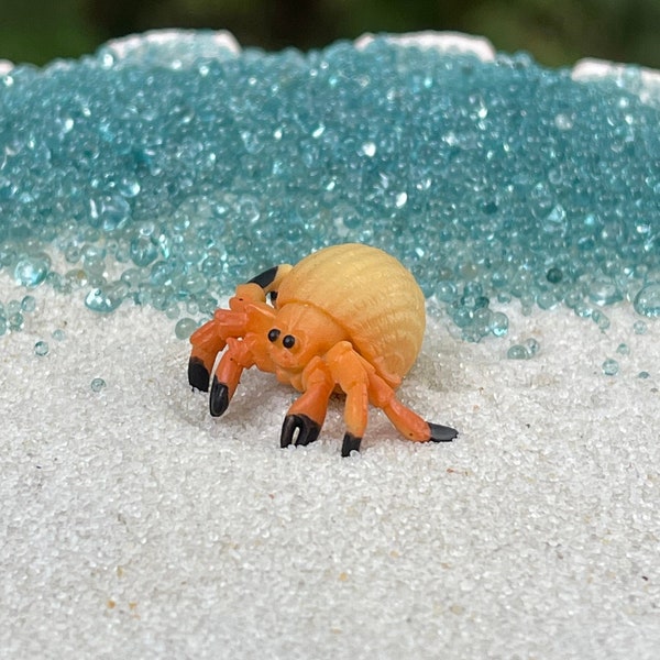 Miniature Crab, Mini Hermit Crab, Beach Garden supplies, terrarium supply, soft plastic figurine, diorama, mini crabs