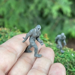 Micro Miniature Bigfoot, Tiny Sasquatch, Fairy Garden Accessory, Micro Mini terrarium supply, diorama figurine, Micro Mini craft supplies