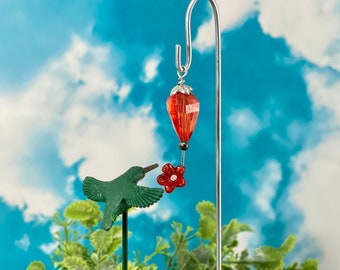 Miniature Hummingbird Feeder, miniature hummingbird stake, fairy garden accessories, miniatures