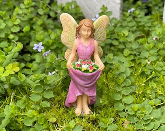 Big & Baby Sister Fairy Cat Figurine - Mini Dollhouse Decor, Fairy Garden Accessory